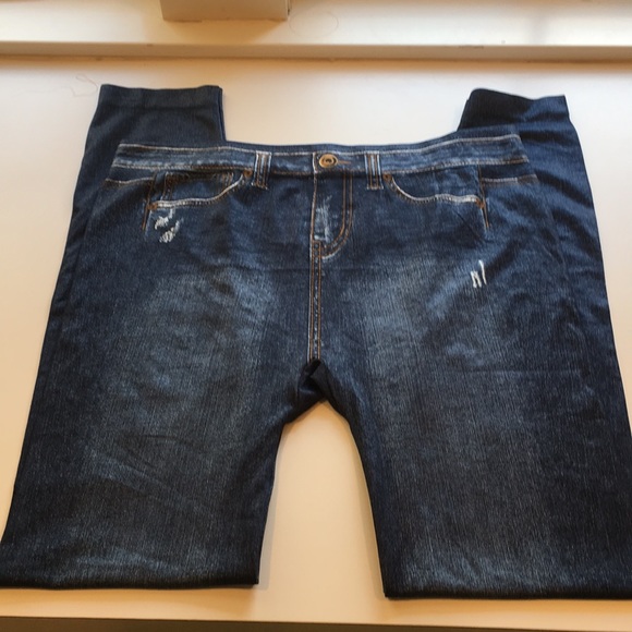 distressed jean jeggings